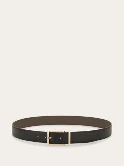 Reversible and adjustable Gancini belt - Men