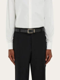 Reversible and adjustable Gancini belt - Men