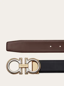 Reversible and adjustable Gancini belt - Men
