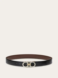 Reversible and adjustable Gancini belt - Men