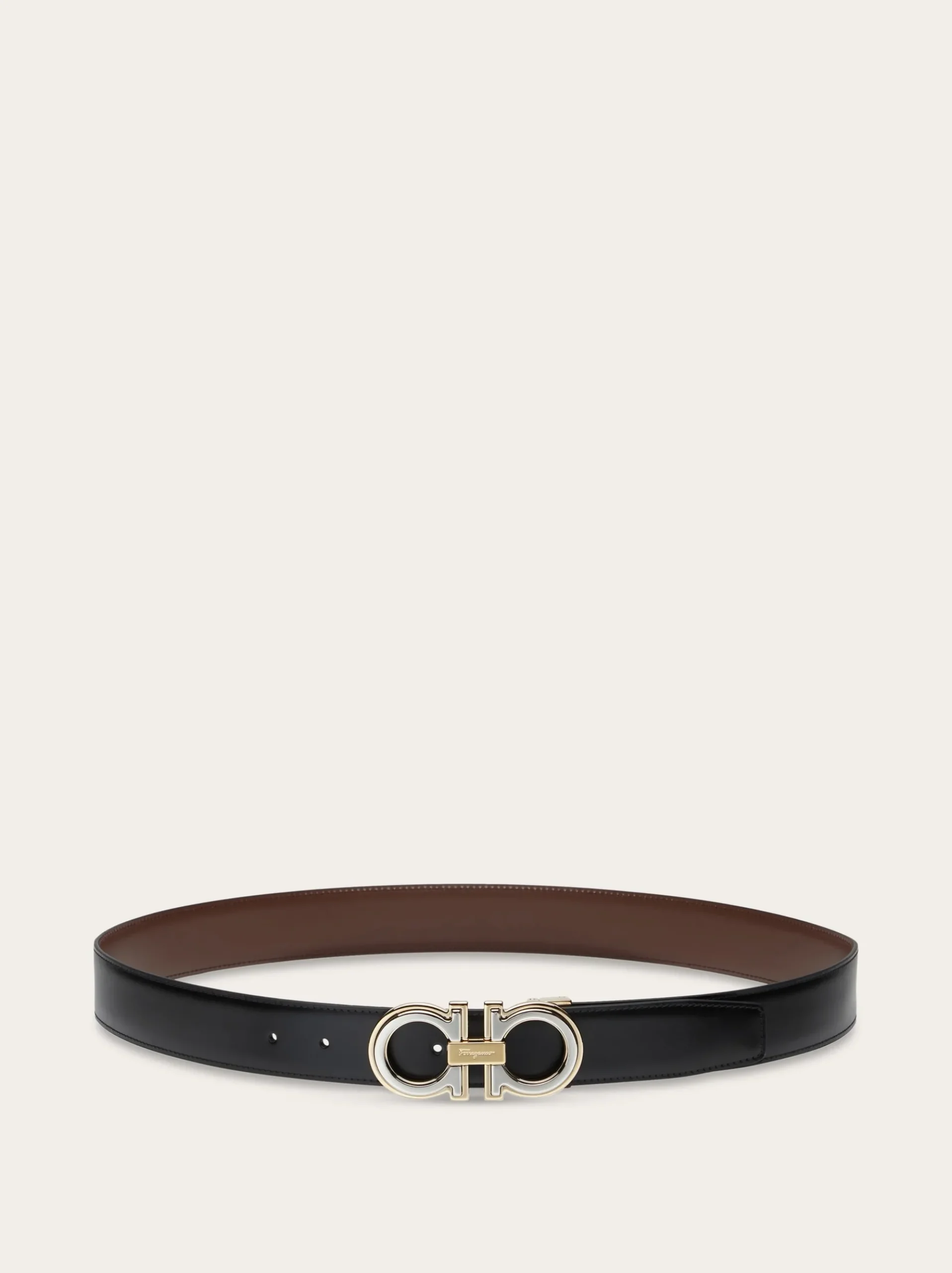 Reversible and adjustable Gancini belt - Men