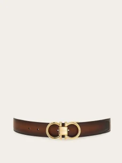 Reversible and adjustable Gancini belt - Men
