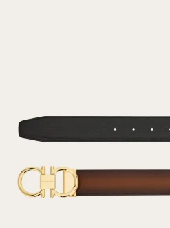 Reversible and adjustable Gancini belt - Men