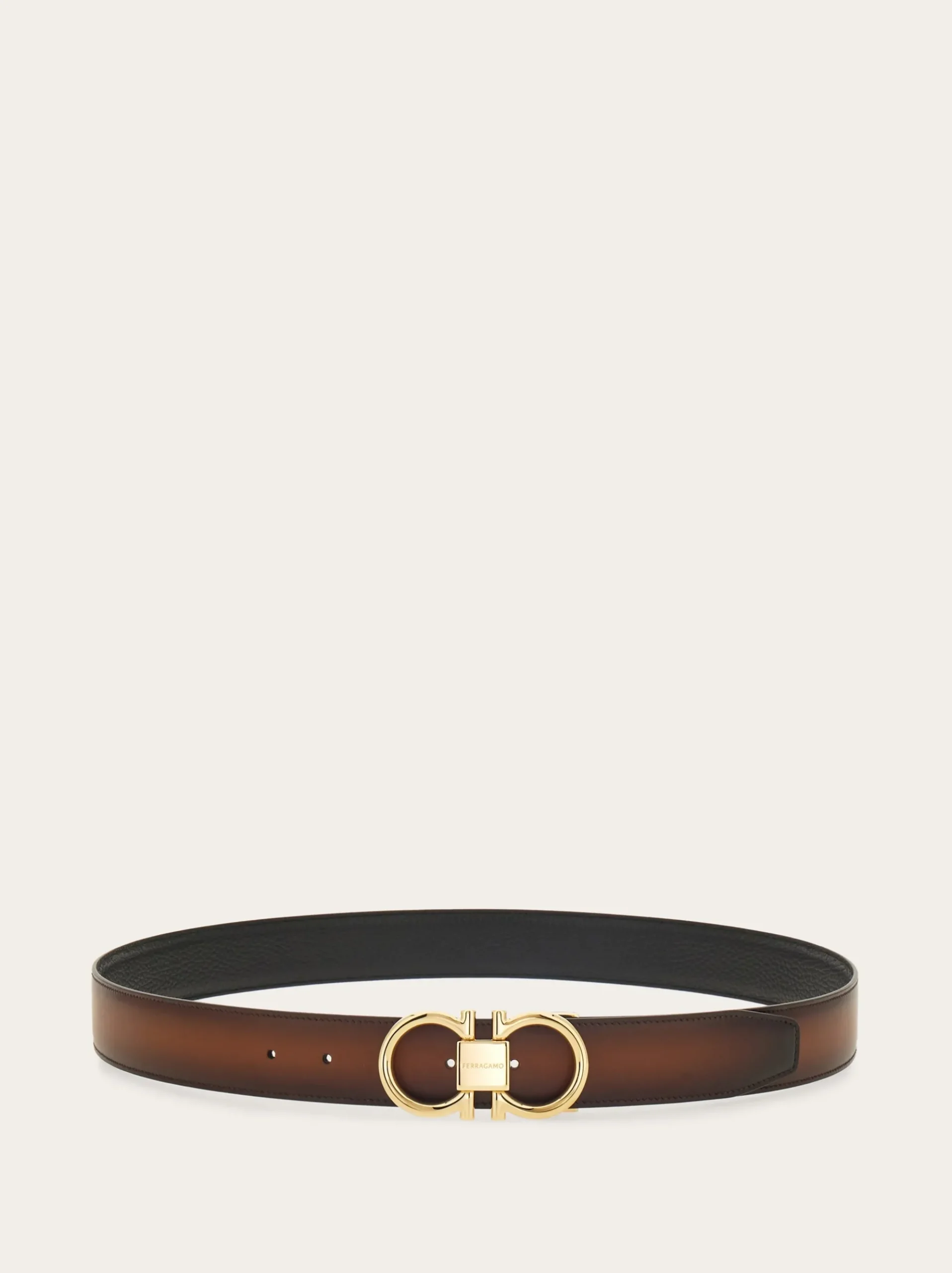 Reversible and adjustable Gancini belt - Men