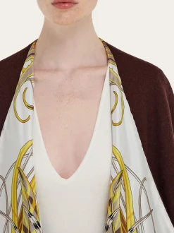 Reversible hood with Rooster print - Women