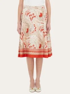 Rooster print long skirt - Women