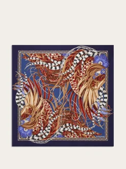 Rooster print silk scarf - Women