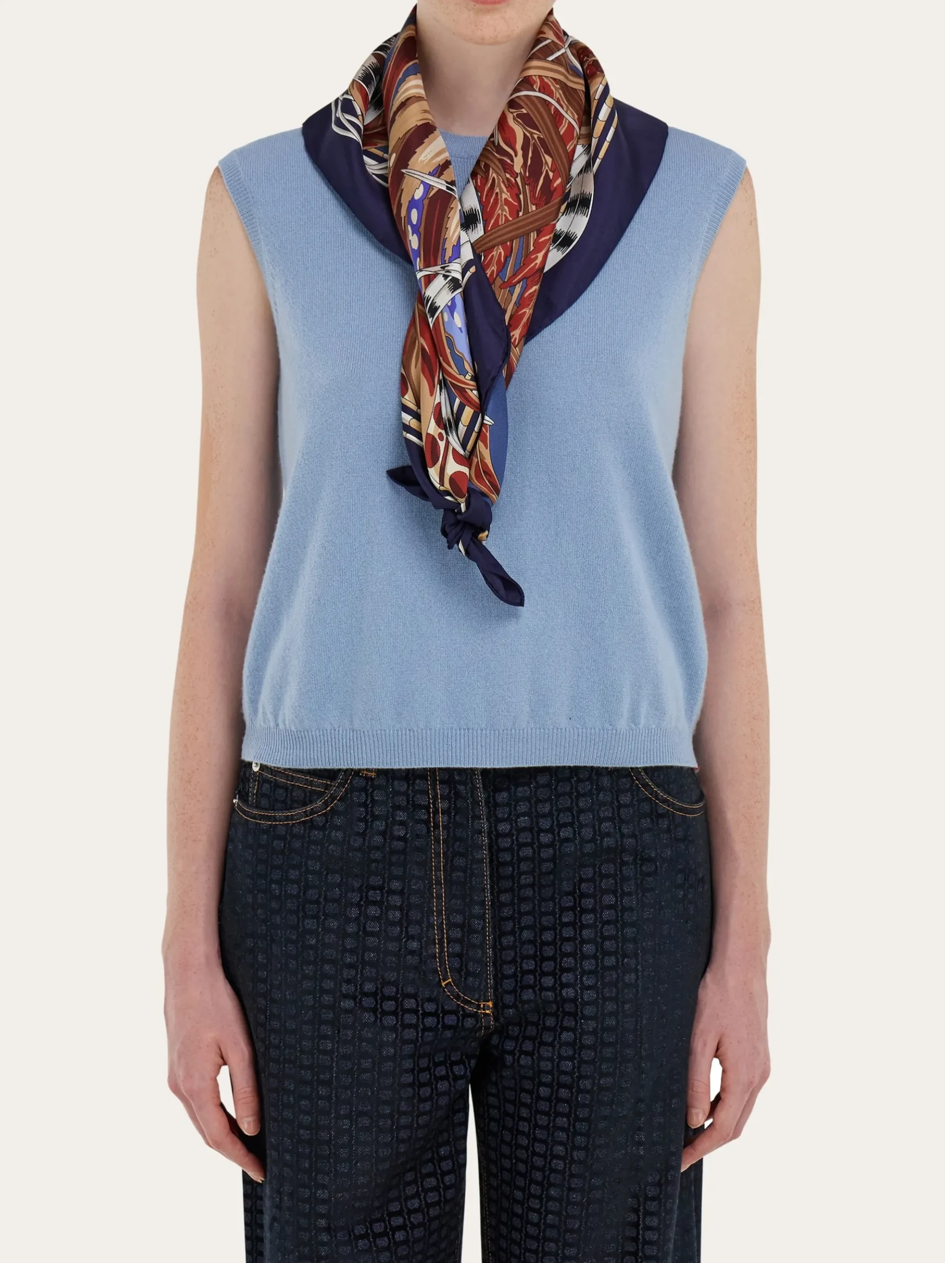 Rooster print silk scarf - Women
