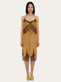 Satin and lace slip dress - Women