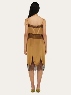 Satin and lace slip dress - Women
