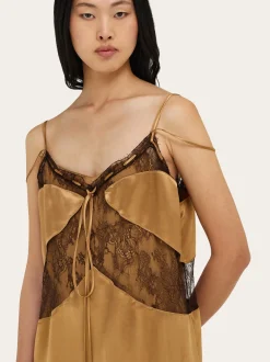 Satin and lace slip dress - Women