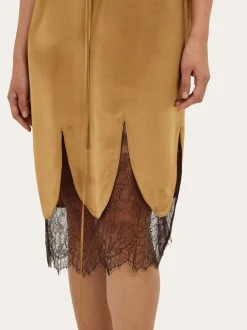 Satin and lace slip dress - Women