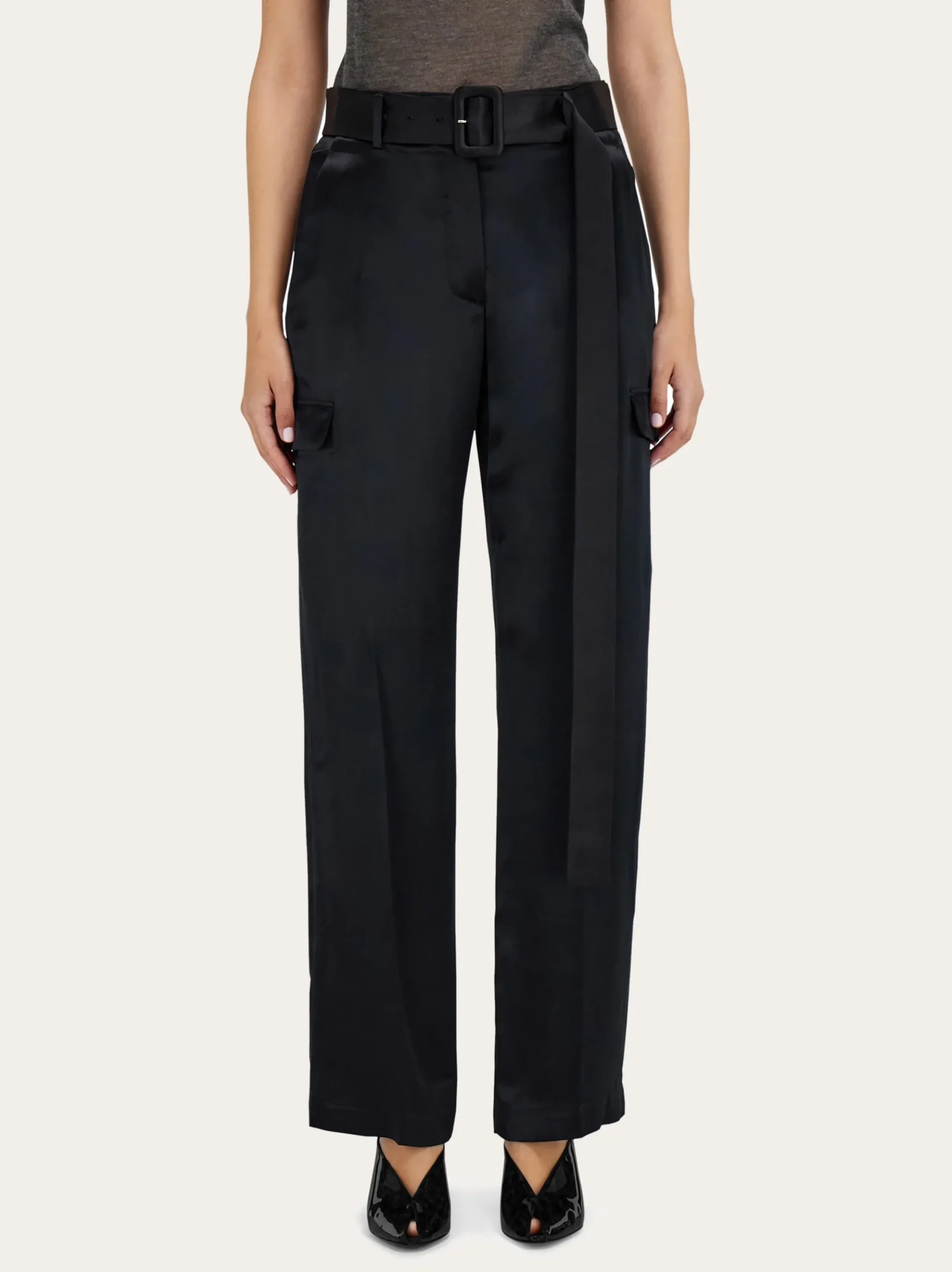 Satin cargo trouser - Women