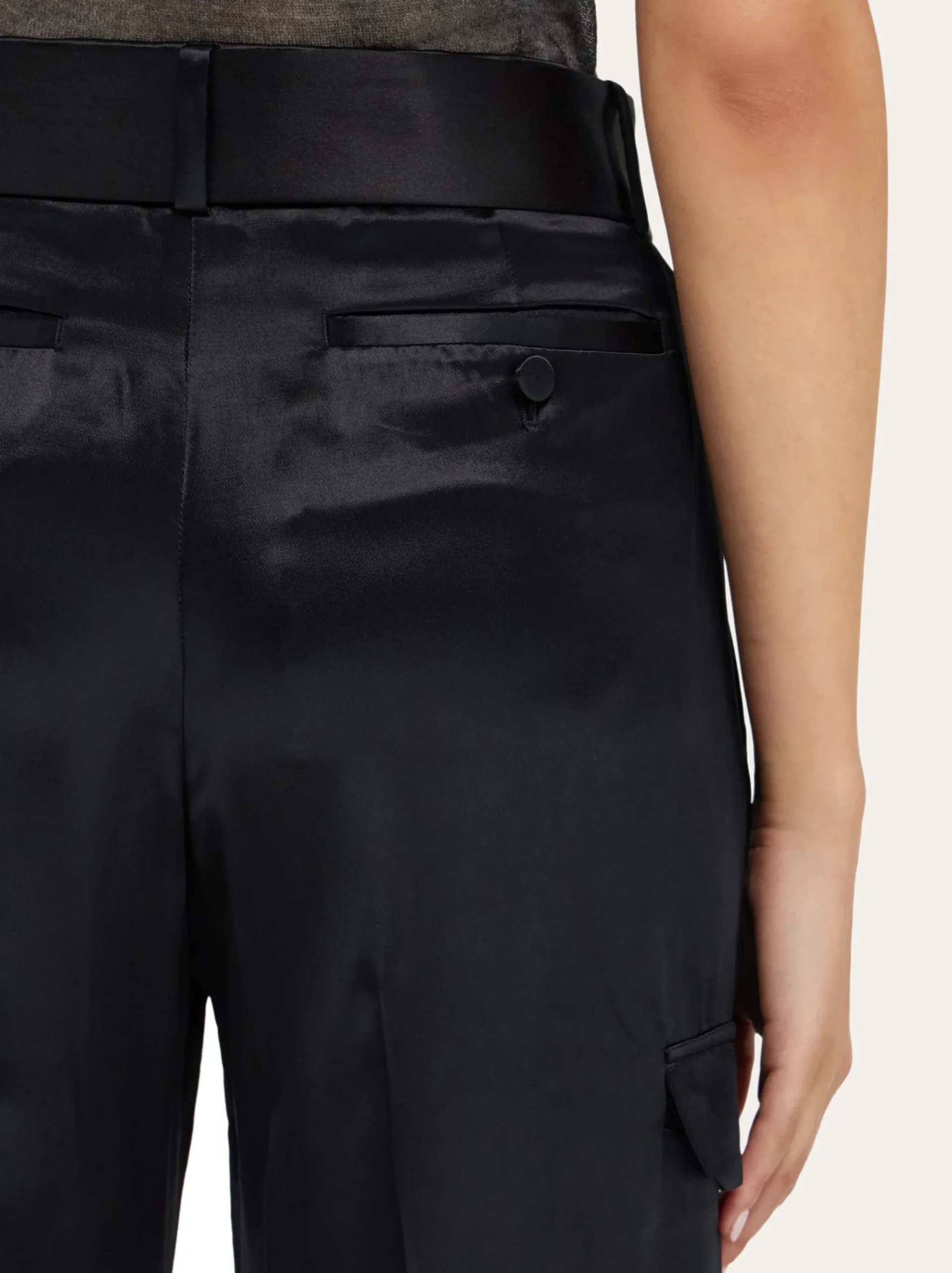 Satin cargo trouser - Women