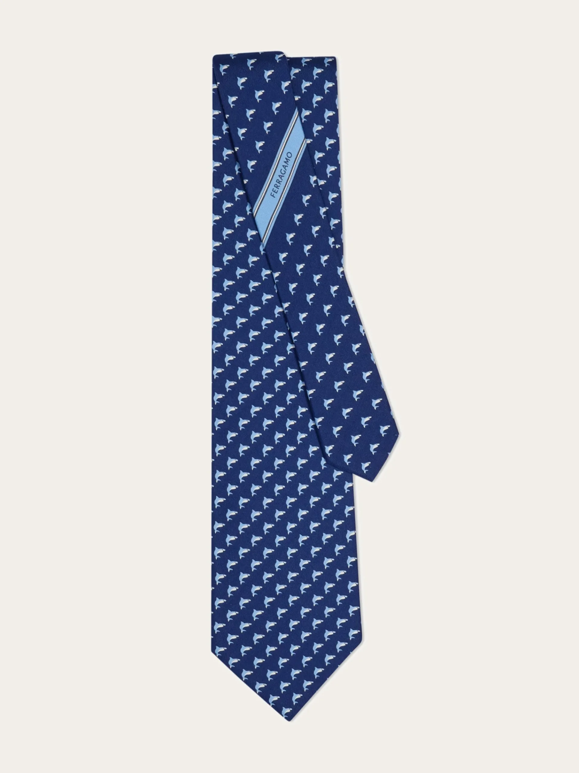 Shark print silk tie - Men