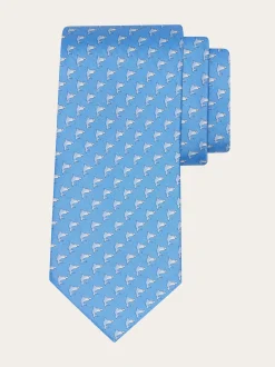 Shark print silk tie - Men