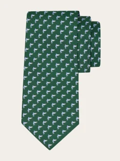 Shark print silk tie - Men