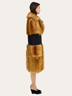 Shearling coat with wool inlay - Women