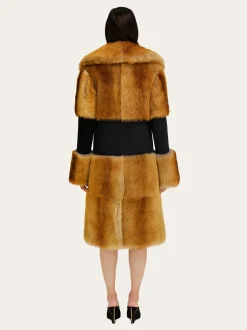 Shearling coat with wool inlay - Women