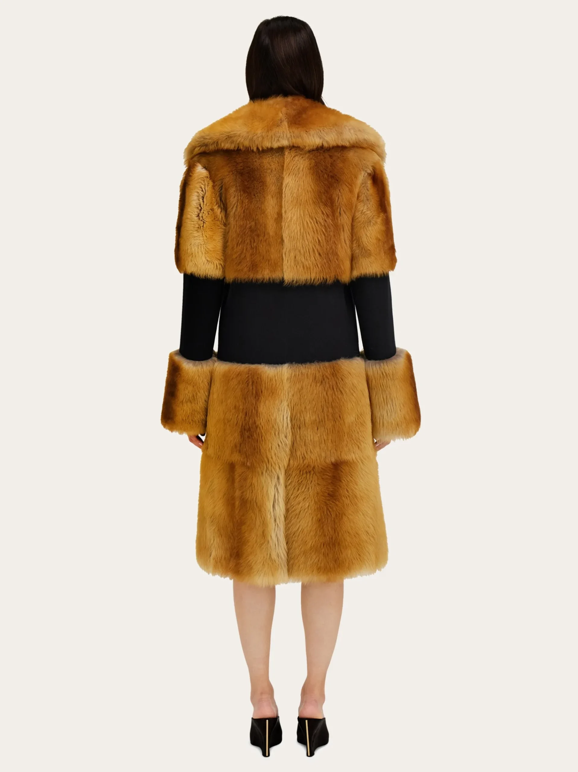 Shearling coat with wool inlay - Women