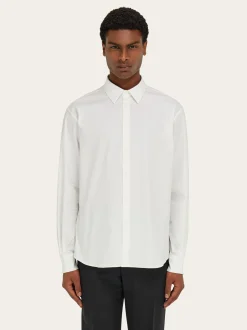 Shirt with tonal embroidered F - Men