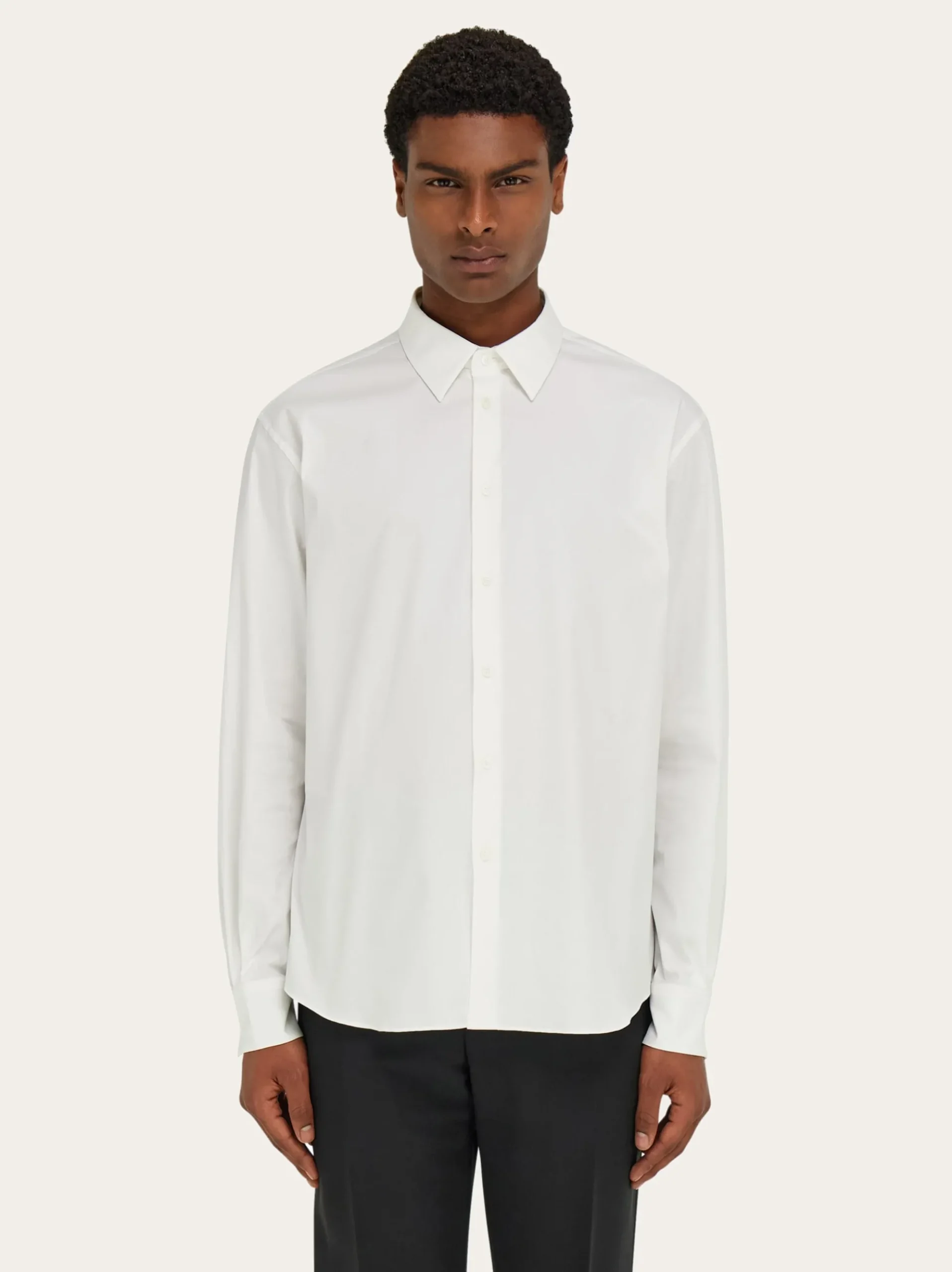 Shirt with tonal embroidered F - Men