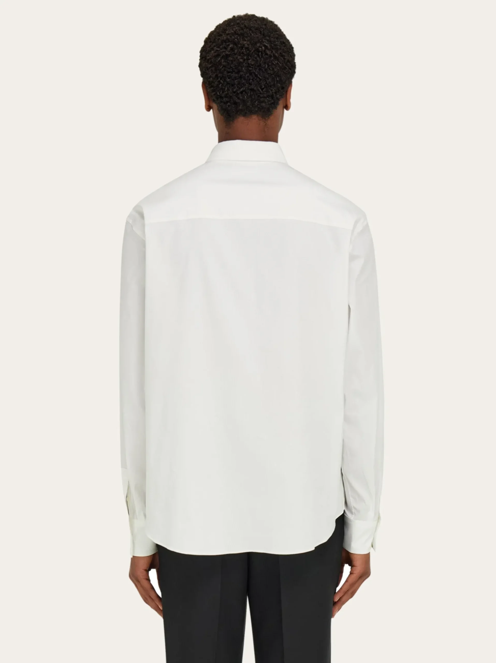 Shirt with tonal embroidered F - Men