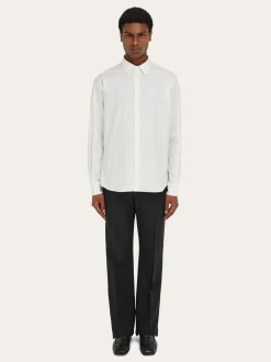 Shirt with tonal embroidered F - Men