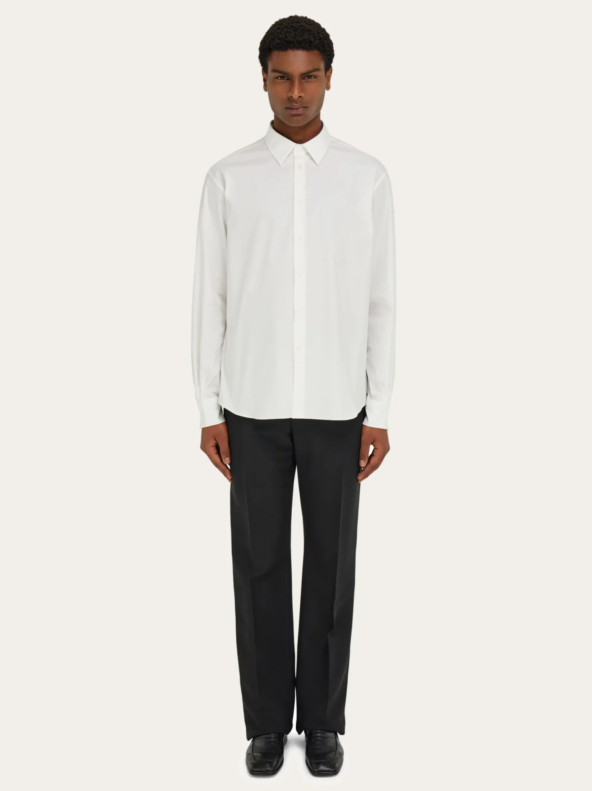 Shirt with tonal embroidered F - Men