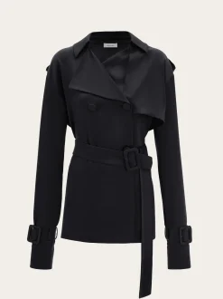 Short satin trench - Women
