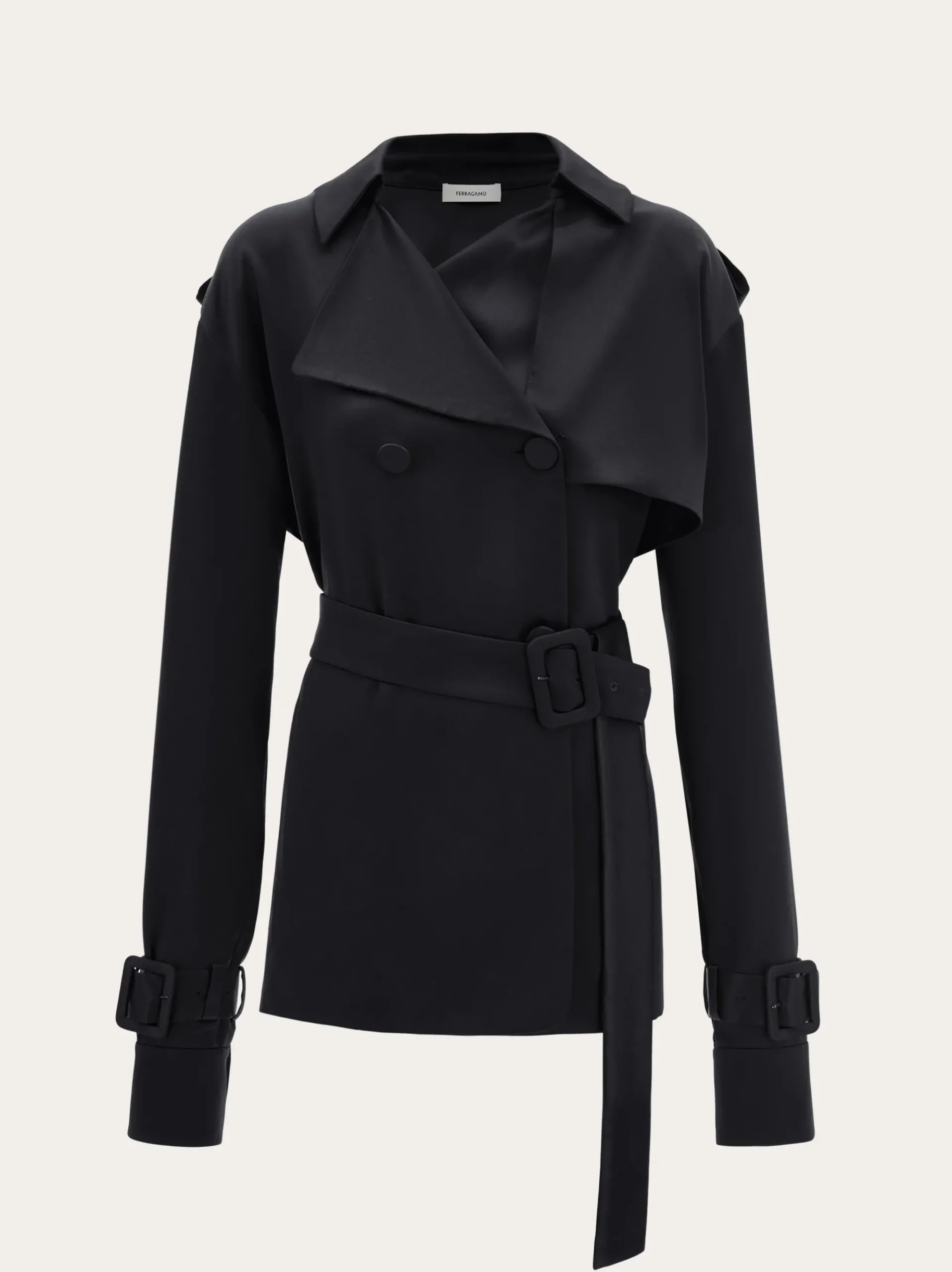 Short satin trench - Women