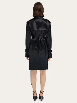 Short satin trench - Women