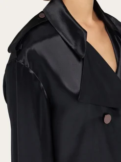 Short satin trench - Women