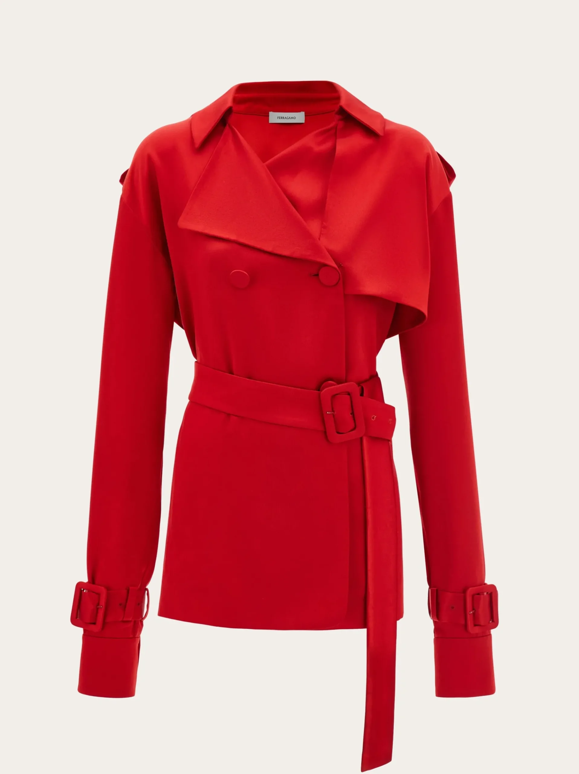 Short satin trench - Women