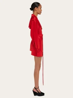 Short satin trench - Women