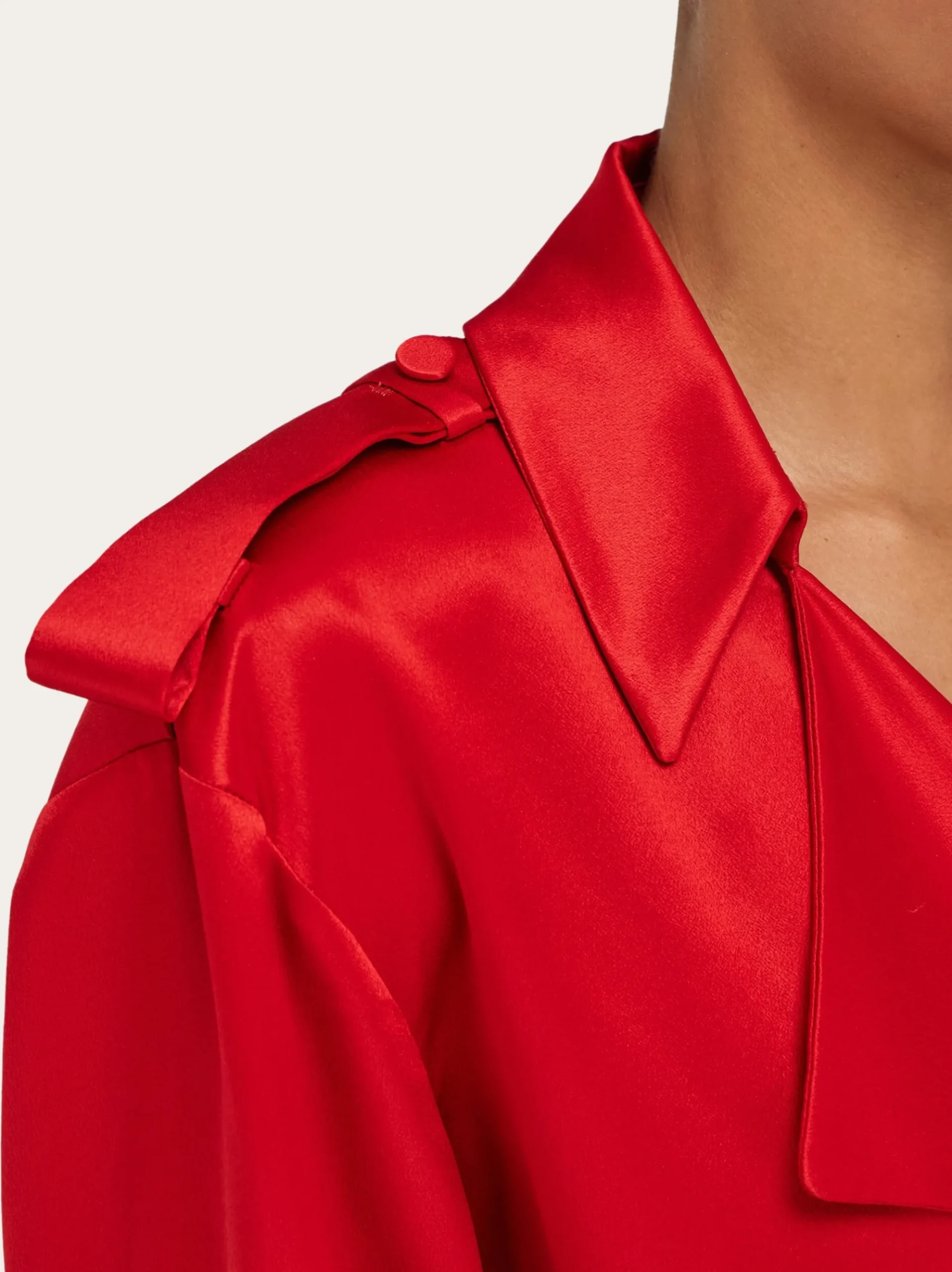 Short satin trench - Women
