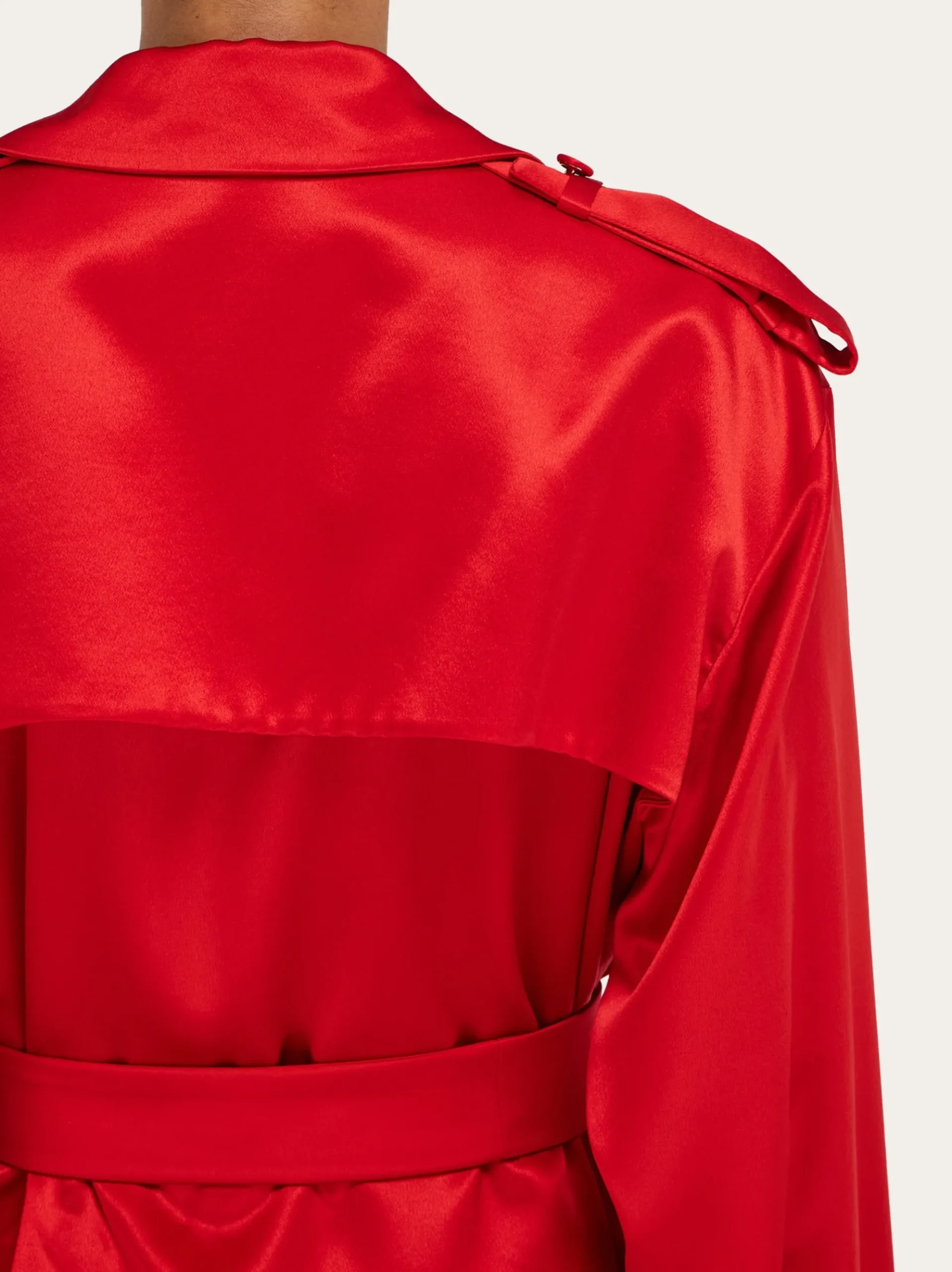 Short satin trench - Women