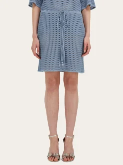 Short skirt with open weave knit - Women