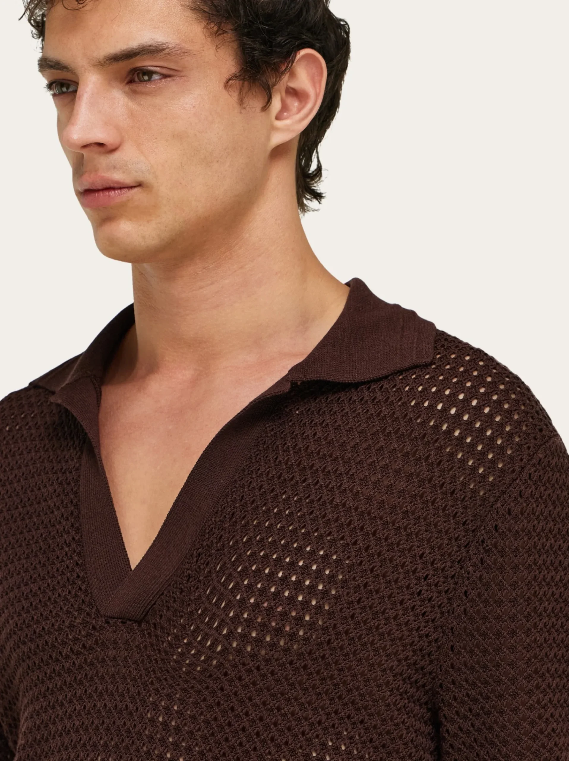 Short sleeve knitted polo - Men