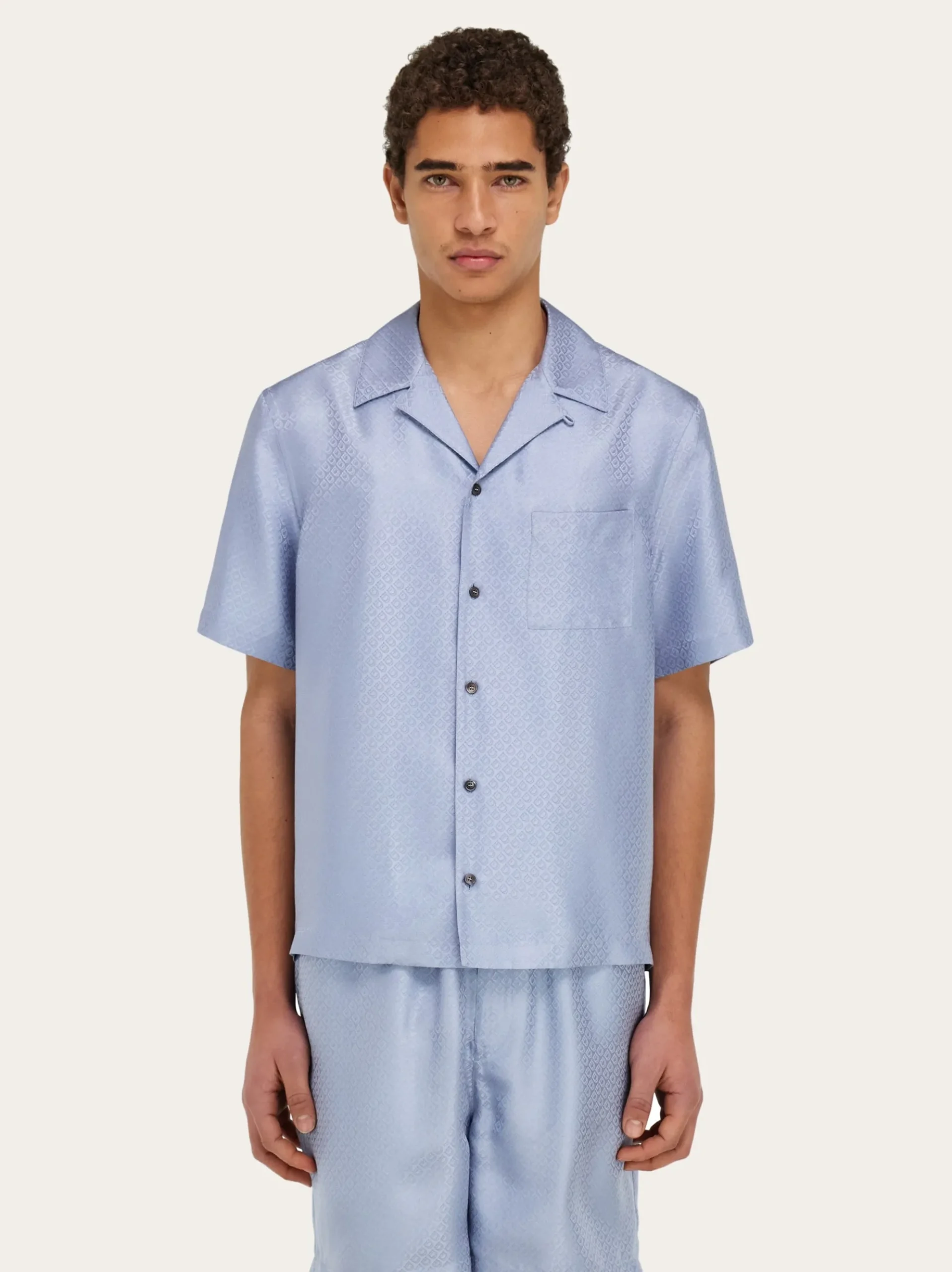 Short sleeve silk shirt - Men