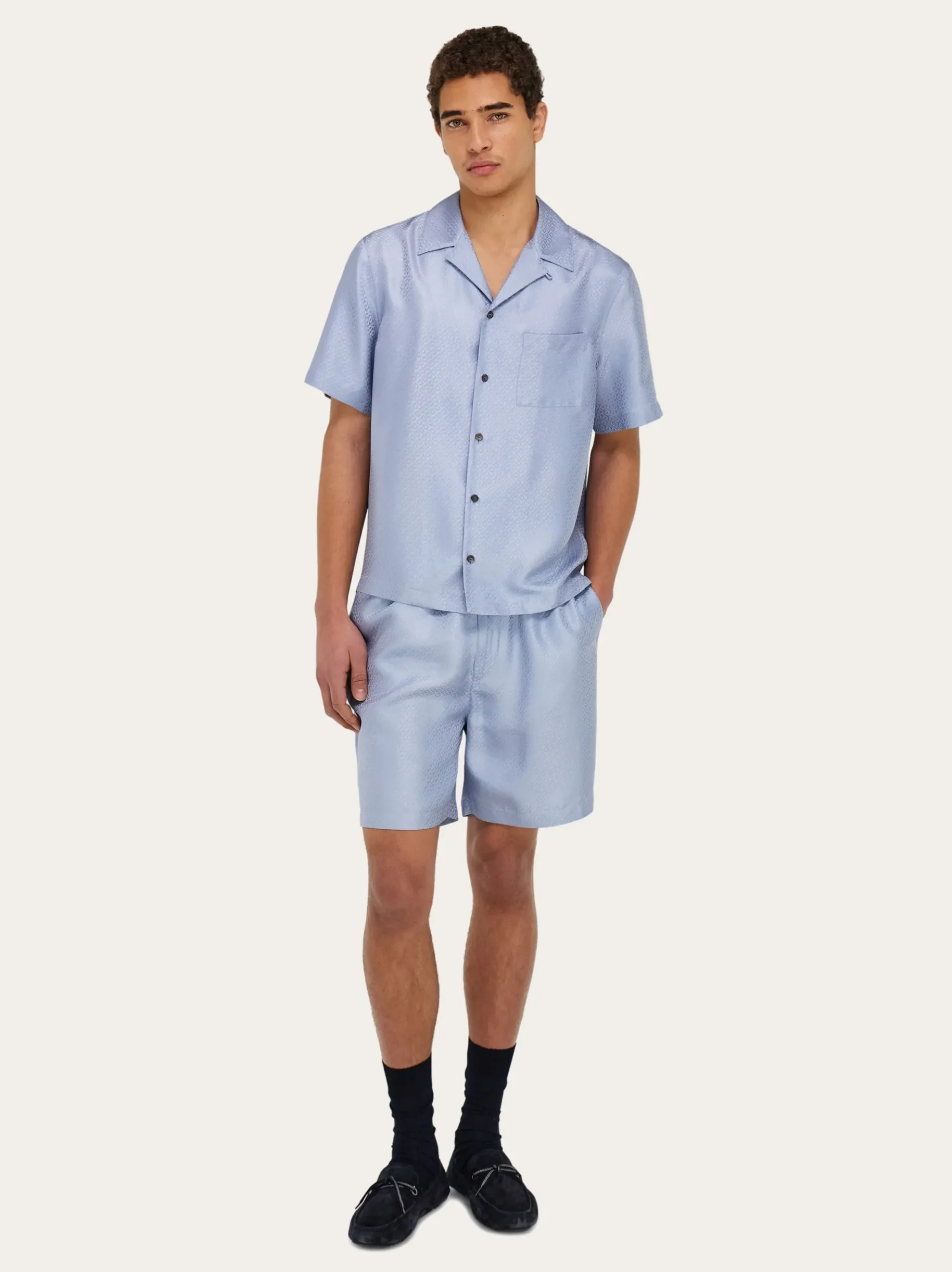 Short sleeve silk shirt - Men