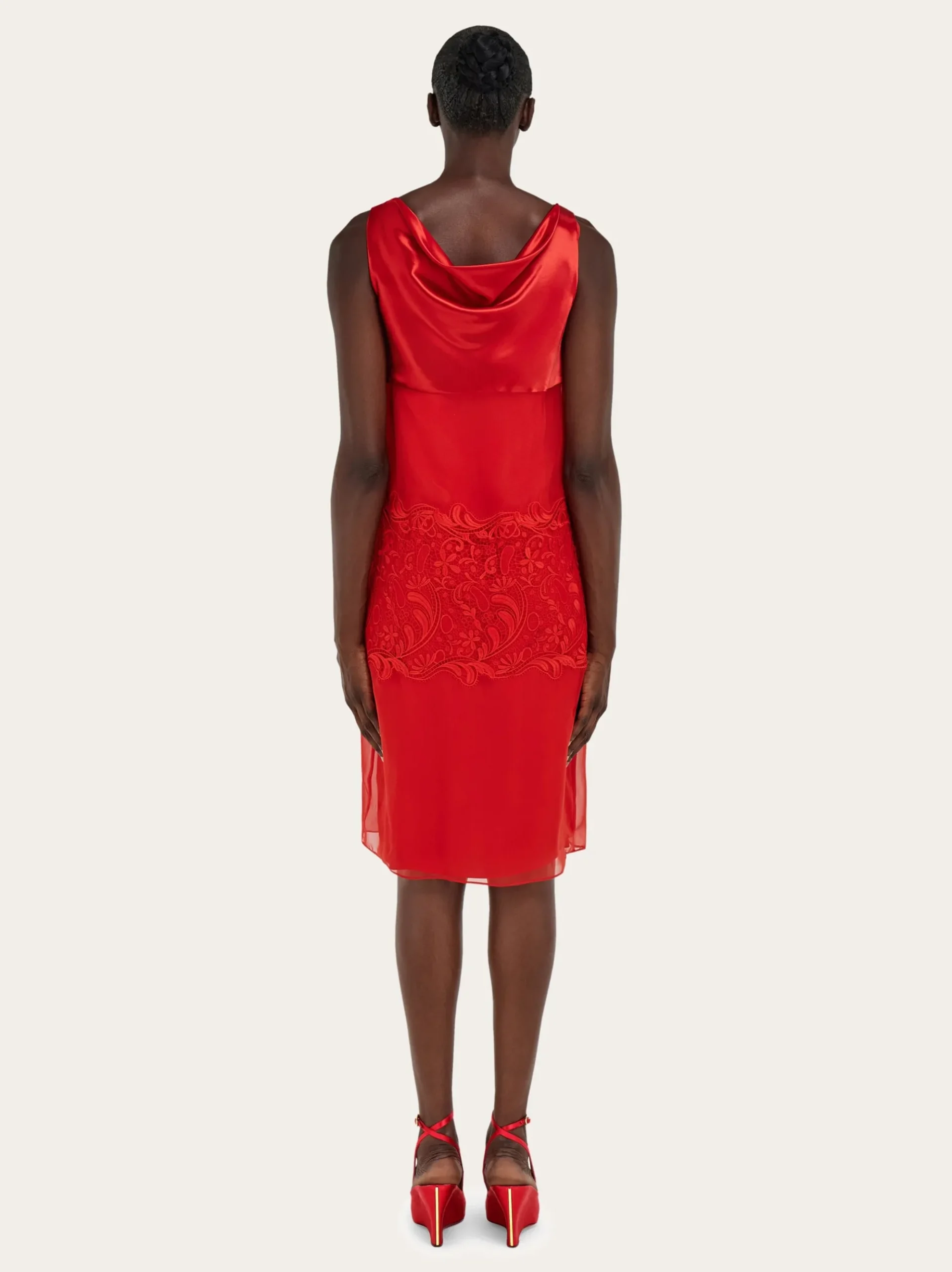 Silk dress with drape detail - Women