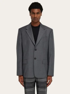 Single breasted flannel blazer - Men