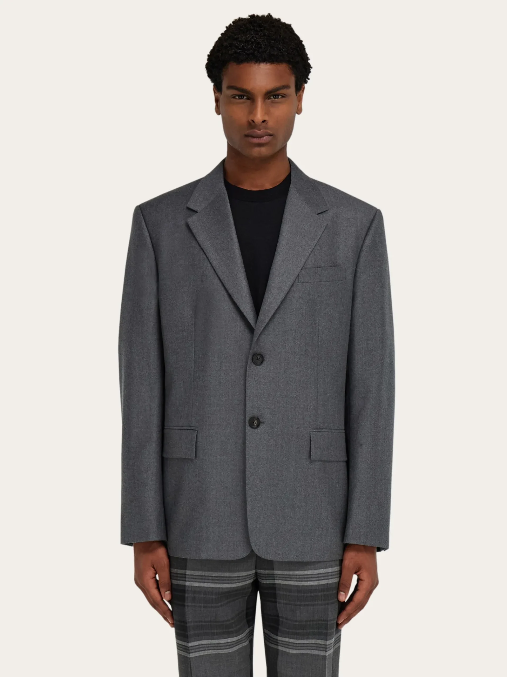 Single breasted flannel blazer - Men