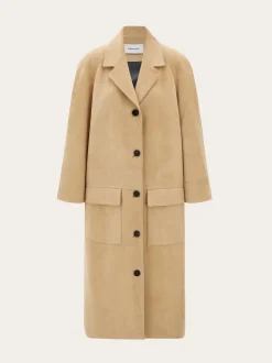 Single breasted suede coat - Women