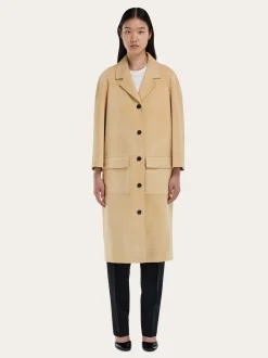 Single breasted suede coat - Women