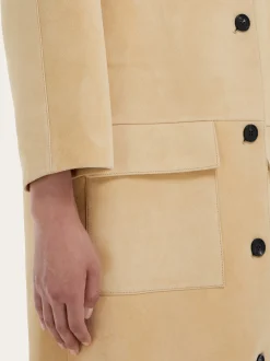 Single breasted suede coat - Women