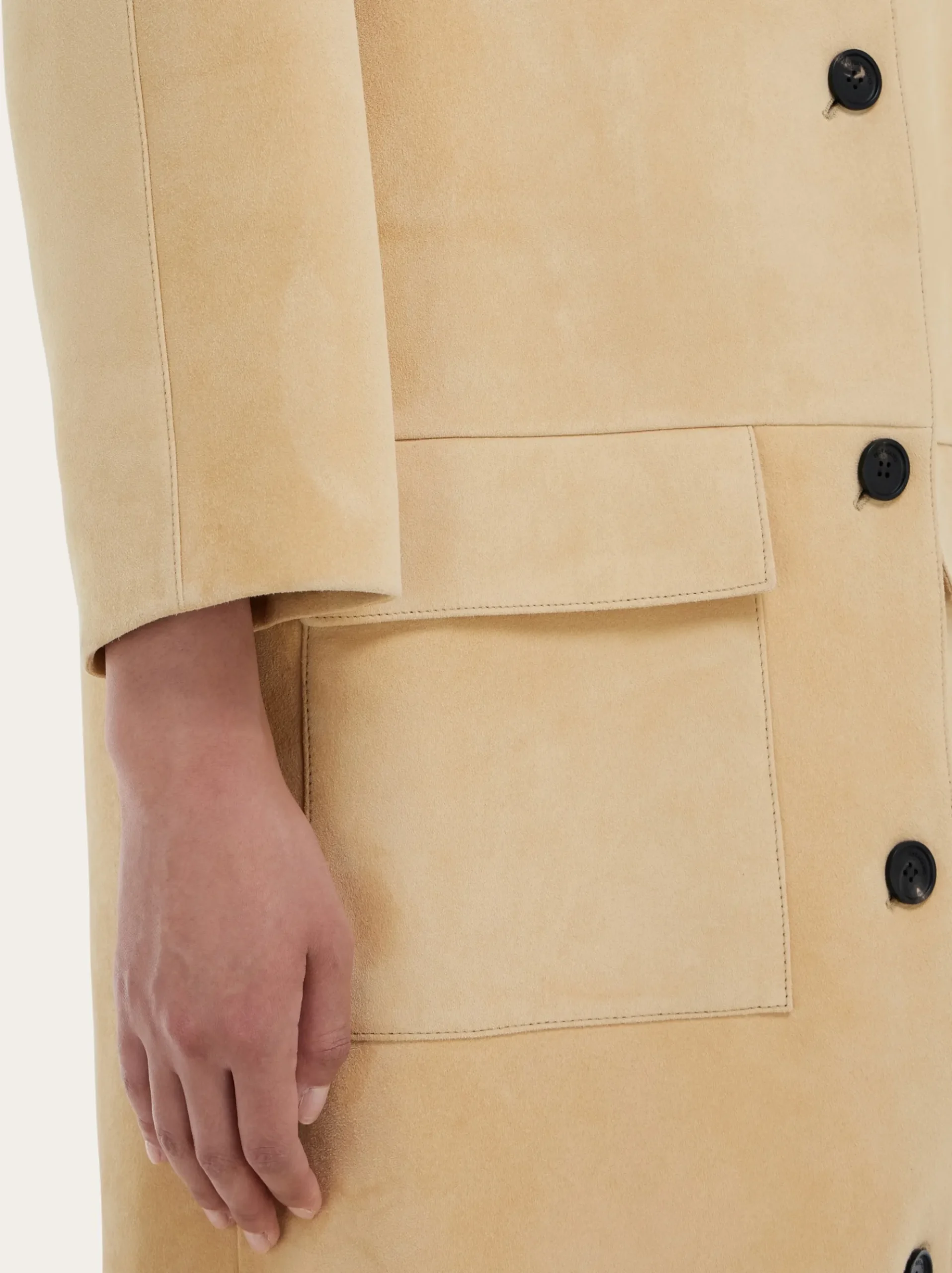 Single breasted suede coat - Women