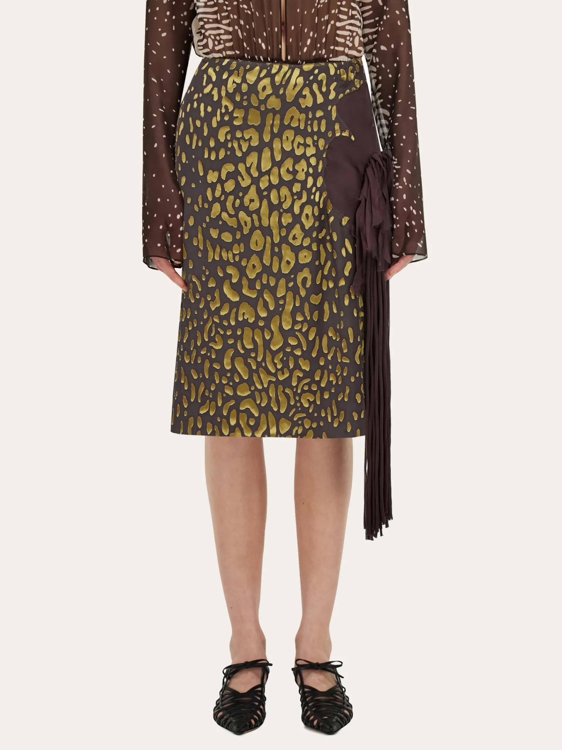 Skirt with flower detail - Women