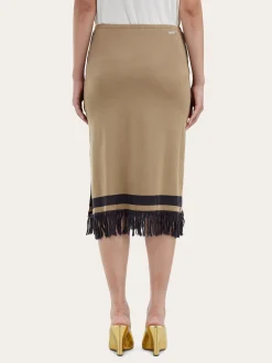 Skirt with fringe detail - Women